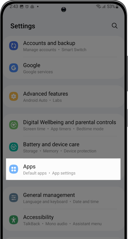 Click on Apps