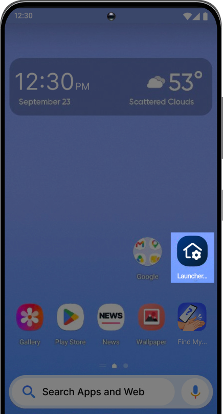 Tap the Launcher Settings icon on your home screen