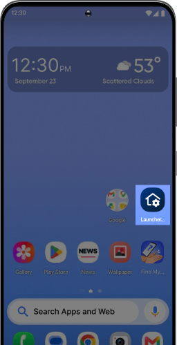 Long press the Launcher Settings app icon