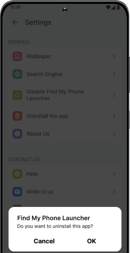 Click OK to uninstall